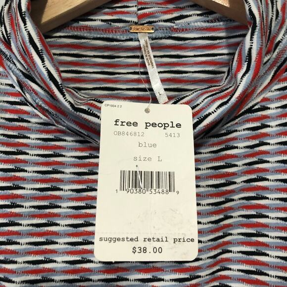 Free People baby turtle tank top striped cropped size large NWT - Picture 6 of 6